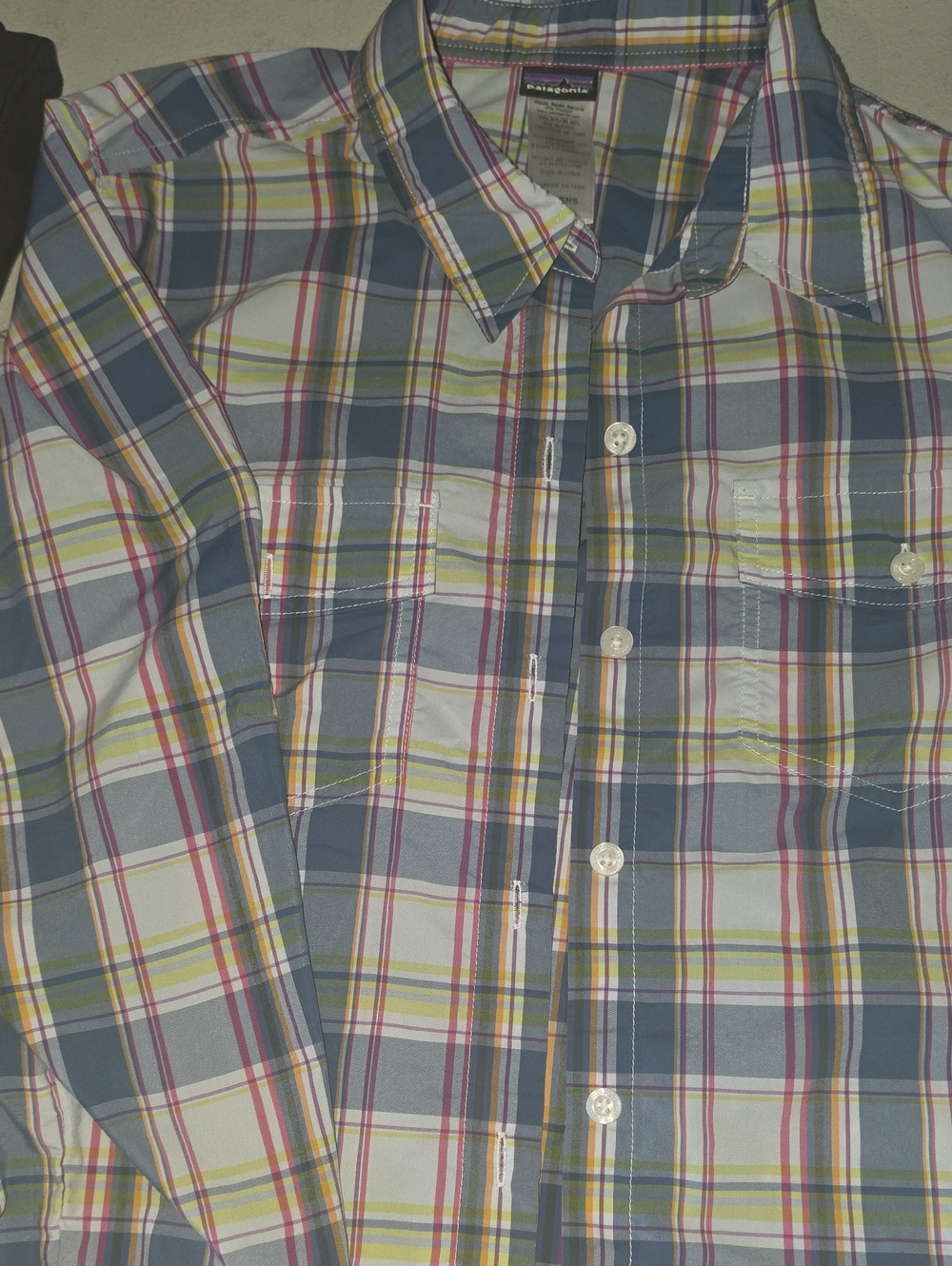 Patagonia Plaid Button-Down Shirt - Blue, White & Yellow